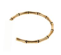 OUNONA Handmade Bamboo Cuff Bracelet Minimalist Gold Plated Jewelry for Women Smooth Surface Unique Design Symbolic Peace Accessory for Everyday Wear