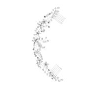 OUNONA Handmade Bridal Headband with Double Combs Rhinestone and Pearl Wedding Hairpiece for Bride Elegant Beaded Hair Accessory Secure Fit Fade-resistant Shine Suitable for Various