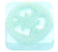 OUNONA Handmade Loofah Soap Bar 100G with Silk Gourd Extract Rose Essential Oil Refreshing Skin Scrub Soap for Face and Body Cleansing for Adults