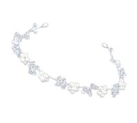 OUNONA Handmade Pearl and Rhinestone Wedding Headband, Soft Chain Crystal Hair Wreath for Brides and Guests, Elegant Photo Headdress Hair Accessory