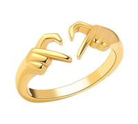 OUNONA Heart Hug Ring Love Ring for Women Romantic Embrace Jewelry for Weddings Birthdays Valentine Day and Special Occasions