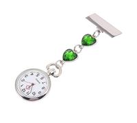 OUNONA Heart Shaped Nurse Chest Watch Quartz Clip on Uniforms | Zinc Alloy and Glass Build, Rhinestone Detail, Hospital Shifts and Home Visits, for Healthcare Workers and Students