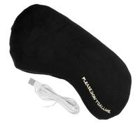 OUNONA Heated Eye Mask USB Powered Heat Compress Eye Cover Lint Black with USB Charging Cable for Sleeping and Sleep Shading