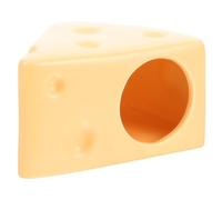 OUNONA Hideout Cooling Comfortable Rest and Small Pets for Sleeping Ceramic Nest Yellow Cheese Shape House the Year Random Color Hamster Suitable Whole