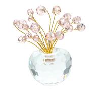 OUNONA High-grade Pink Crystal Fortune Fruit Ornament for Home Office Dashboard Decoration Wealth Symbol Tabletop Luck Decor Suitable for Living Bedroom