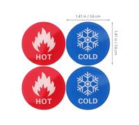 OUNONA Hot and Cold Water Indicator Stickers Acrylic Self-stick Labels 6 Pairs Easy Application for Bathroom and Kitchen Faucets for Walls and Water Heaters Suitable for Public Bathhouses