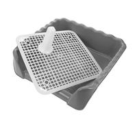 OUNONA Indoor Dog Toilet Training Tray with Mesh Grid and Attractive Induction Column, Easy to Clean Plastic Puppy Pee Pad Holder for Indoor or Balcony Use, Medium Size Dog