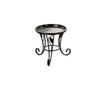 OUNONA Indoor Outdoor Metal Mini Flower Plants Pot Stand Rack Shelf for Balcony Desk (Black)