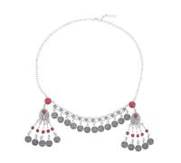OUNONA Kazakh Heritage Tassel Headband Lightweight Forehead Chain with Vintage Coins Ethnic Style Hair Accessory for Women Festival Costume