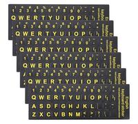 OUNONA Keyboard Stickers Computer English Letters Replacement Practical High Durability PVC 6 Sheets for Laptop Desktop Everyday Usage