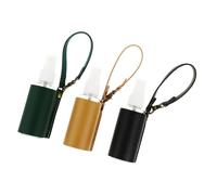 OUNONA Keychain Spray Bottle with Holder 3pcs Portable Essential Oil Cover for Travel, Mini Perfume Bottles Set in Yellow, Black and Green for On-the-go Storage