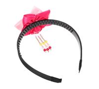 OUNONA Korean Hanbok Hair Hoop Pink Floral Tassel Flower Headband Traditional Korean Hair Accessories for Girls Festival Stage Dance Decoration