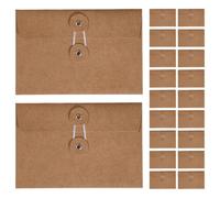 OUNONA Kraft Paper Document Bags Offering Secure Storage and Easy Access 20pcs with String Closure Vintage Brown Reusable File Envelopes for Office and Study