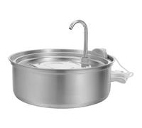 OUNONA L Stainless Steel Pet Water Fountain for Cats and Pets, Automatic Nonstop Water Circulation with Hair and Debris Removal, Super Quiet 38db Indoor Drinking Fountain with Sleek