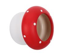 OUNONA Large Mushroom Shape Ceramic Utensil Crock with Drainage Hole Design, Decorative Kitchen Tool Holder for Countertop Storage, Whimsical Red Cylinder with Glossy Finish
