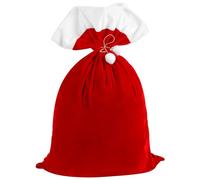 OUNONA Large Size Christmas Bags Red Santa Bags Jumbo Velvet Sack Christmas Candy Wrapping Supplies for Friends Families