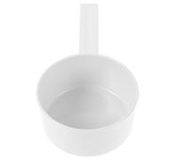 OUNONA Laundry Powder Scoop and Pet Food Measuring Spoon with Handle, White Plastic Dry Food Portion Dispenser for Coffee Beans, Rice, and Powder - Portable Kitchen Measuring Utensil