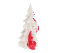 OUNONA LED Resin Santa Claus Climbing Figurine Christmas Decoration Indoor Tabletop Holiday Ornament Compact Festive Design for Shelves Desks and Mantels