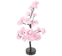 OUNONA LED Rose Tree Lamp Pink Flower Desk Light Decorative Table Lamp for Birthday Wedding Indoor Use, Battery Not Included