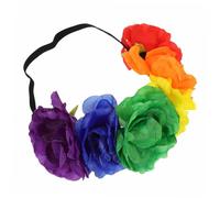 OUNONA Lgbt Floral Headband Elastic Band Flower Headdress for Pride Month Cosplay Parties Vibrant Rainbow Design for Celebrations Unforgettable Memories