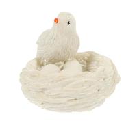 OUNONA Lifelike Resin Bird Ornament with Nest Miniature Dollhouse Bird Nest Decor for Garden Micro Landscape Birthday Cake Decoration and Lightweight Craft