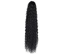 OUNONA Long Ponytail Wig Synthetic Wavy Hair Extension Drawstring Ponytail for Women Use as Hairpiece Afro Kinky Curly Style