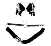 OUNONA Lovely Cat Ear Headdress for Festival Party Chic Cosplay Hairband Decorative Collar and Creative Tail for Adults