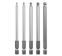 OUNONA Magnetic Ball Screwdriver Bits Ball End Hexagon Head Hex Set 2.5mm 3mm 4mm 5mm 6mm Screwdriver Bar Bits 100mm - 5 Pcs