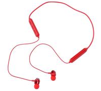 OUNONA Magnetic Earbuds Wireless Neckband Stereo Earpiece with Dual Handle Lightweight Earphones for Running Gym Biking Comfortable Silicone Ear Hooks Playtime Red