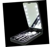 OUNONA Makeup Storage Box Led Light Eyelash Case Holder Mirror Vanity Case Travel Eyelash Lash Box Makeup Organizer