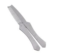OUNONA Men's Stainless Steel Beard Comb Lightweight and Broken-resistant with Unique Design, Anti-static Folding Mustache Comb for Home and Barber Salon Use