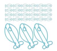 OUNONA Metal Fish Paper Clips 60Pcs Blue Anti-Deformation Multi-Purpose Clips for Document Sorting School and Office Use
