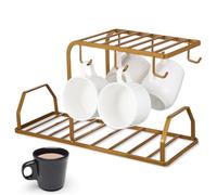 OUNONA Metal Mug Holder Stand for Coffee Tea Cups Stable Wide Base Countertop Organizer Rack Space-Saving Kitchen Storage for Mugs and Cup Drying Metal Construction for Long-Term Use