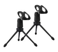 OUNONA Microphone Stand 2 Pieces Mini Table Microphone Tripod Desk Mic Mount Stands Microphone Holder for Home Screencasts