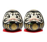 OUNONA Mini Black Ceramic Japanese Figurine, Symbol of Luck and Perseverance, Ideal for Car Dashboard and Home Decor, Gift for Festive Occasions