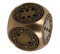 OUNONA Mini Brass Hand-polished Metal Dice Smooth Texture and Brilliant Shine, 6-sided Brass Retro Dice for Board Games and Creative Gaming Accessories