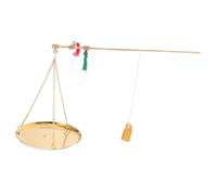 OUNONA Mini Copper Handheld Scale Vintage Traditional Chinese Medicine Gram Scale Portable Culinary Jewelry Weighing Tool with Pan for Accurate Outdoor Travel Use