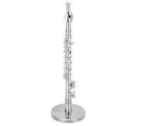 OUNONA Miniature Flute Model Copper Musical Instrument Decoration with Stand and Black Case Elegant Tiny Flute Ornament for Home Office Hotel and Cafe Display Idea
