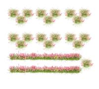 OUNONA Miniature Model Trees for Crafts and Train Scenery, 23pcs Plastic Mini Fake Trees Pink Grass Tufts, Realistic Landscape Decoration for Diorama and Model Railroad