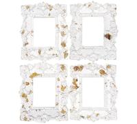 OUNONA Miniature Picture Frames Small Display Frames Vintage Design Resin 4pcs Lightweight Easy to Take Ornaments for Your Home Desktop Or Background for Taking Photos