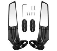 OUNONA Motorcycle Rear View Mirror Includes Fixing Screws Adjustable Black with Large Wing Fin Side Mirror, Easy to Install Aluminum Alloy and Construction for Motorcycle