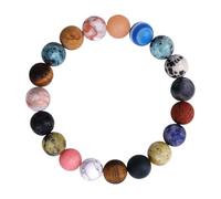 OUNONA Natural Gem Stone Solar System Bracelet for Women with Eight Planets Beads, Elastic Strand Bracelet Featuring Universe and Galaxy Design, Celestial Jewellery