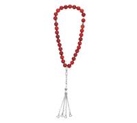 OUNONA Natural Red Agate Prayer Beads Muslim Holding Rosary for Worship and Meditation Arabic Style Blessed Worry Beads Suitable for Car Rearview Mirror and gift for for for for for for