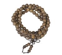 OUNONA Natural Wenge 108-bead Buddha Bracelet round Beads, Handmade Buddhist Prayer Bangle for Stress Control and Blessing Wearer, Suitable for Men and Women