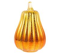 OUNONA Night Glass Pumpkin: Halloween Led Lighted Glass Pumpkin Table Decor - Halloween Party Night Lantern for Home Office Fall Seasonal Decorations