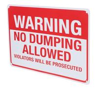 OUNONA No Dumping Sign with Legal Warning Violators Will Be Prosecuted Iron Public Use Sign for Outdoor and Commercial Areas Easy to Install Bright Warning Plate for Cleanliness