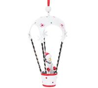 OUNONA Nordic Iron Art Christmas Hot Air Balloon Pendant Hanging Ornament for Xmas Tree Decoration, Snowman Style, 35g Holiday Hanging Decor for Christmas Party