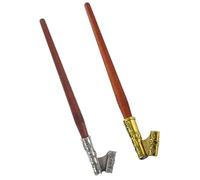 OUNONA Oblique Calligraphy Dip Pen 2Pcs Set with Wooden Ergonomic Holder for Beginners and Art Practice in Antique Gold Silver