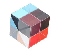 OUNONA Optical Glass Cube Prism - Small RGB Light Dispersion Prism - 25mm Color Mixing Cube for Home Office Desktop Decoration Photography Prop Teaching Physic
