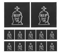 OUNONA Paper Napkins Large Capacity Halloween 20pcs Black Tombstone Shape High Absorbency Disposable Dinner Hand Towels for 20th and 30th Birthday Party Decorations